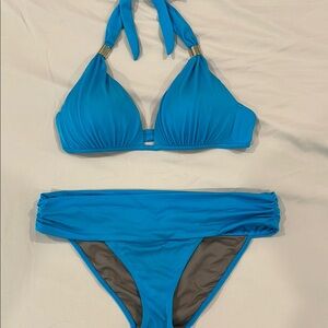 Victoria’s Secret size medium Blue Halter Bikini Set